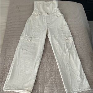 Wild Fable White Cargo Jumpsuit